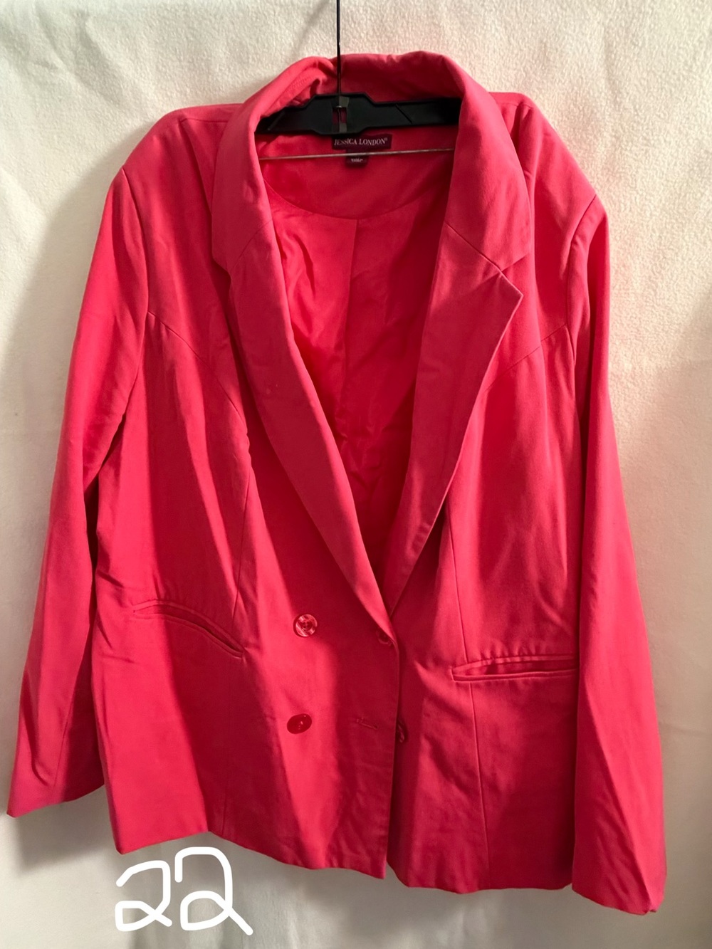 Jessica London Hot Pink Double-Breasted Blazer